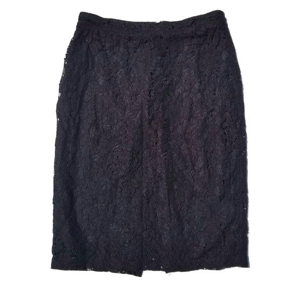 Who What Wear Black Lace Pencil Skirt size 10 workwear m career office goth M - Picture 1 of 8